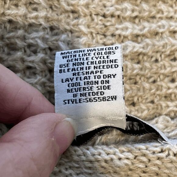 99 Jane Street Longline Cardigan Sweater Tan Cream Chunky Knit 1X - Picture 5 of 5